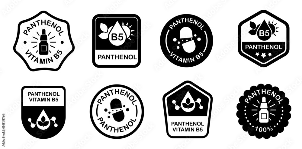 Ταπετσαρία Panthenol labels vector signs for skin