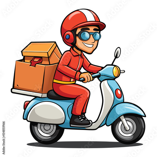 Delivery person on a scooter