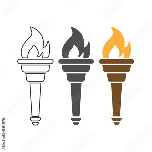 Torch Icon Set Vector Design.