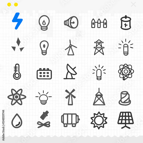 Electricity and EV Charging Station with Lightning Bolt Icon

