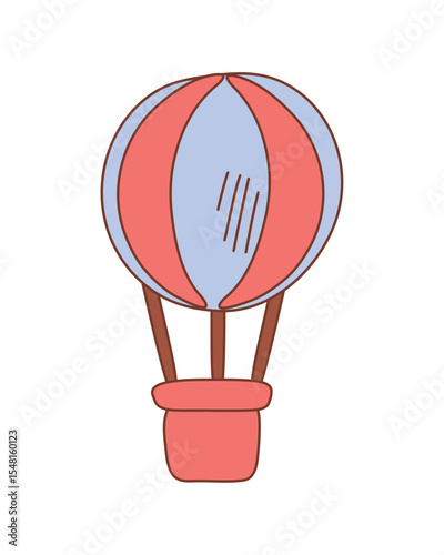 Hot Air Balloon Hand-Drawn Doodle Isolated Icon