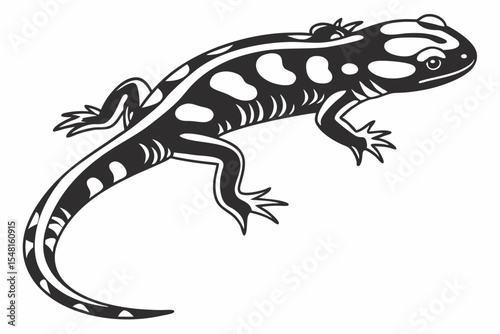 fire salamander sihouette black vector 