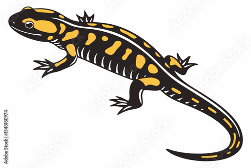 fire salamander sihouette black vector 