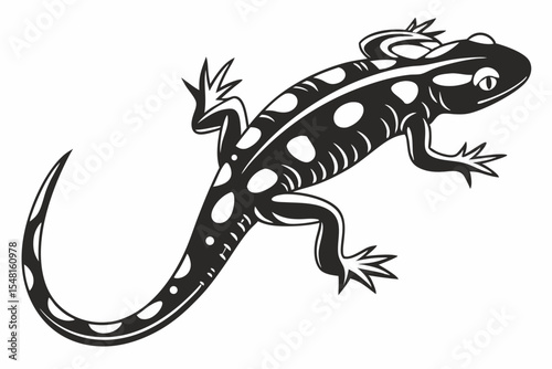 fire salamander sihouette black vector 