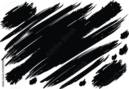 Brush strokes. Texture brushes and modern grunge brush lines. An element of the artistic design of the brush for the design of the frame. Blobs or stripes.