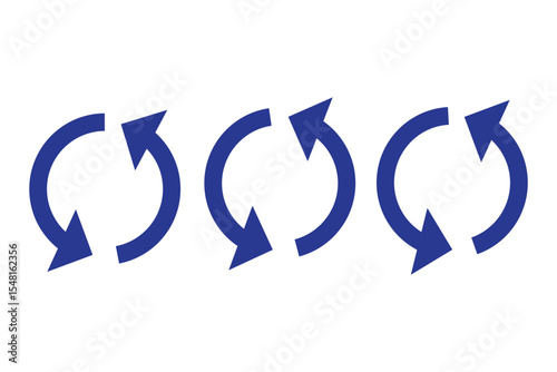 Refresh vector icon set black filled and outlined style. refresh, restart or reload vector symbol.