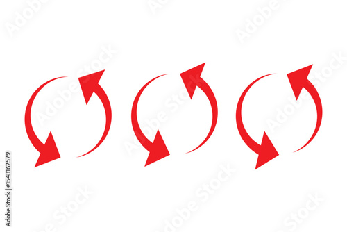 Refresh vector icon set black filled and outlined style. refresh, restart or reload vector symbol.