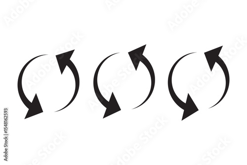 Refresh vector icon set black filled and outlined style. refresh, restart or reload vector symbol.