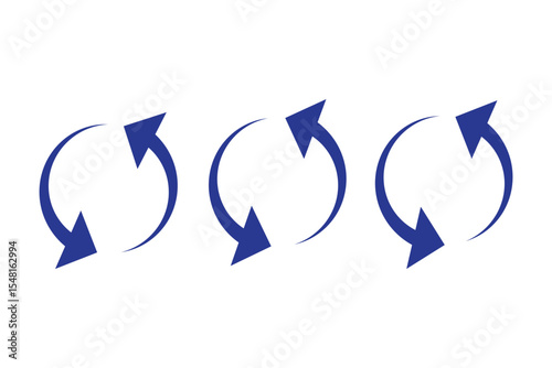 Refresh vector icon set black filled and outlined style. refresh, restart or reload vector symbol.