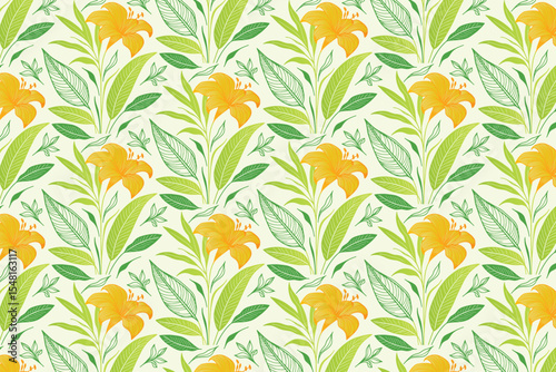 stylish line art floral repeat pattern with modern botanical themes perfect for pillow fabric and contemporary wallpaper

