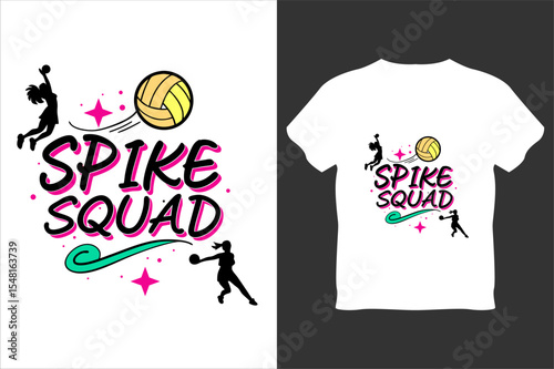spike squad volleyball vector illustration design.