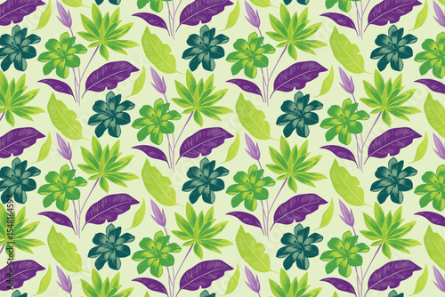 natural seamless flower print with elegant botanical sketch and minimal leaf arrangement for wrapping paper and fashion fabrics

