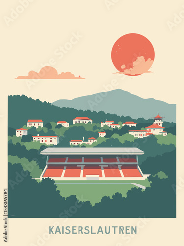 Kaiserslautern, Germany - Fritz Walter Stadium, Japanese Garden, Palatinate Gallery in pitch green, zen red, museum white, and hill gray photo