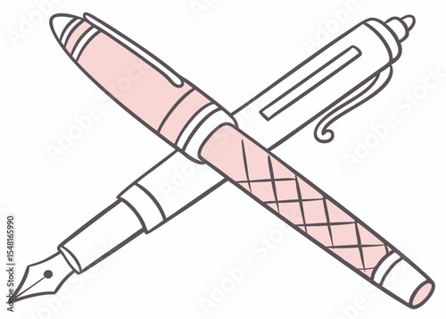 Crossed pens silhouette x design