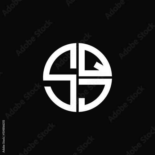SQJ logo SQJ icon SQJ monogram SQJ letter minimalist Circle flat Unique modern abstract logo design.