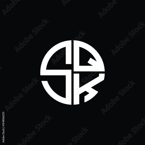 SQK logo SQK icon SQK monogram SQK letter minimalist Circle flat Unique modern abstract logo design.