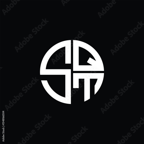 SQT logo SQT icon SQT monogram SQT letter minimalist Circle flat Unique modern abstract logo design.