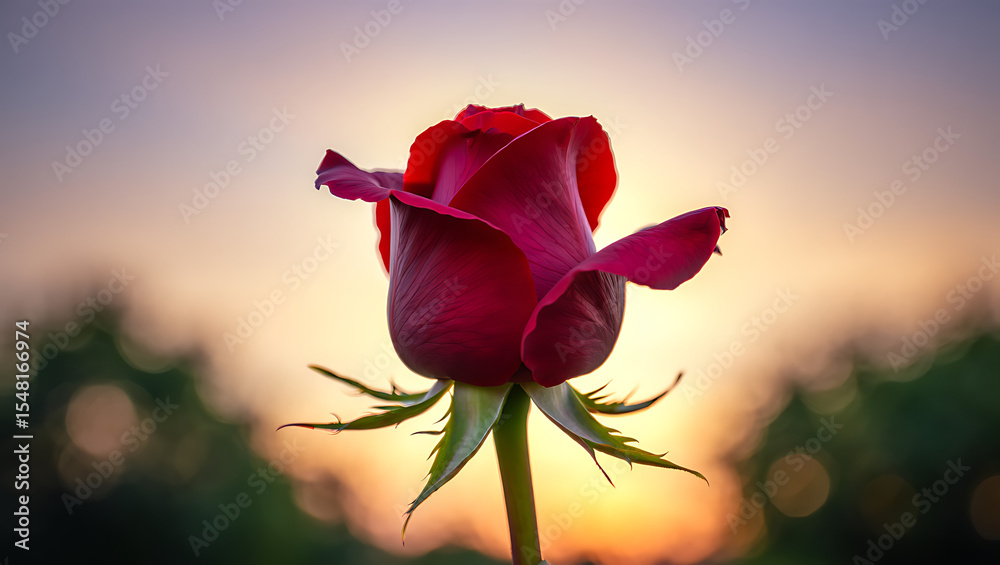 Obraz premium love, nature, rose, beauty, flower, red, blossom, green, leaves, white, isolated, floral, romance, petals, valentine, garden, bloom, plant, anniversary, single, macro, fresh, elegant, beautiful, brigh