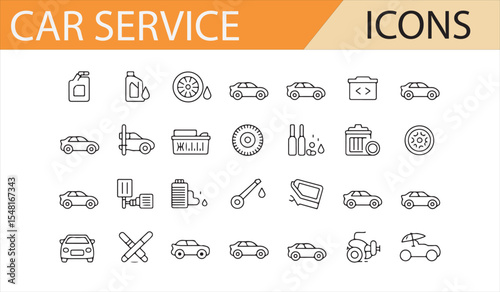 Icon Pack for Car Repair: Tools, Vehicles, and Maintenance Services