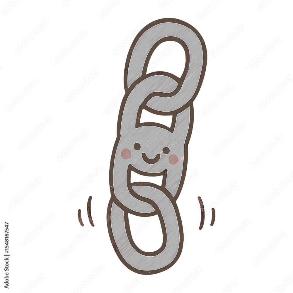 Obraz premium Cute smiling chain illustration vector