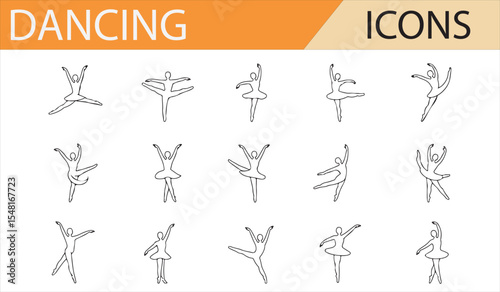 Icon Pack Featuring Partner Dance Styles: Tango, Waltz, and More for Entertainment Projects