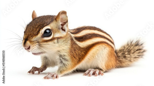 Wild life. Chipmunk isolated on white background