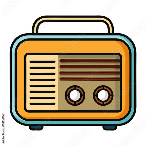 retro radio vector illustration