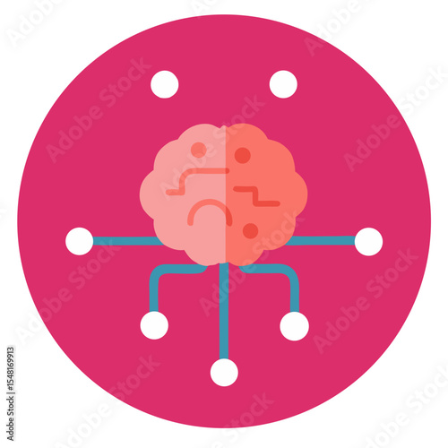 Connected brain network artificial intelligence concept