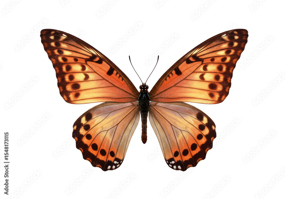 Fototapeta premium Isolated Orange and Brown Butterfly