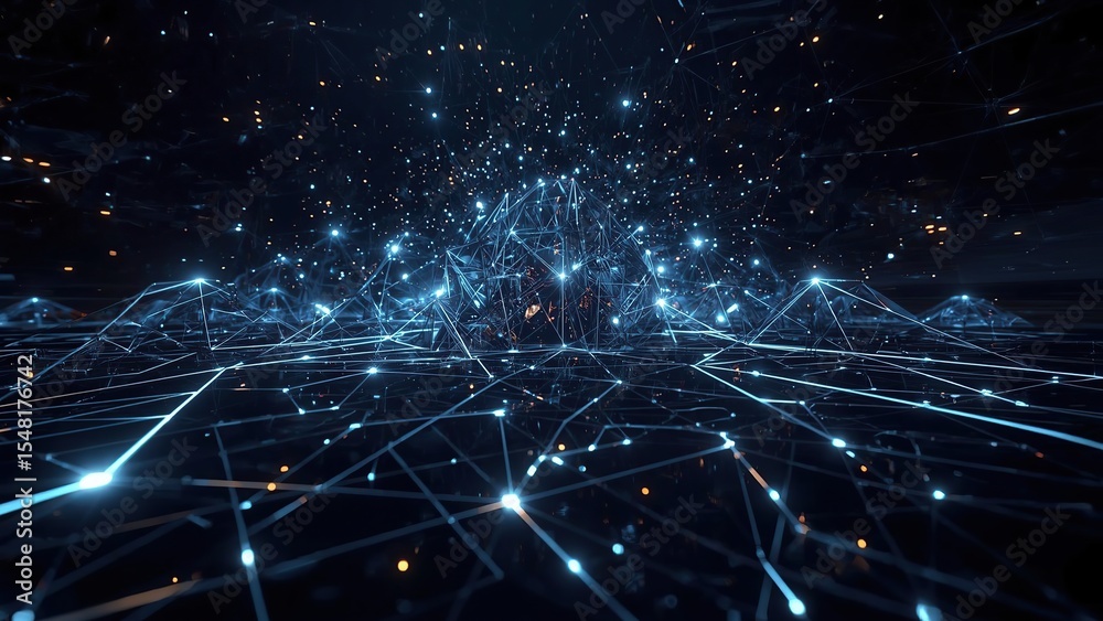 Obraz premium Abstract digital network connection landscape