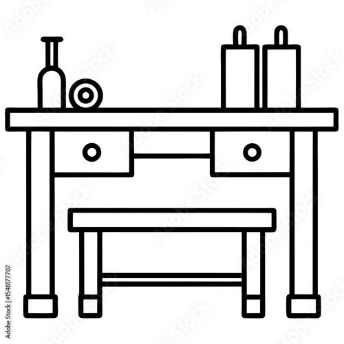 Workshop Table Outline Illustration