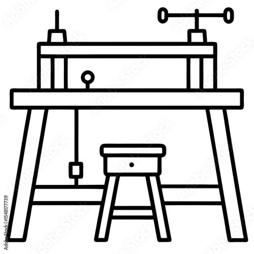 Workshop Table Outline Illustration