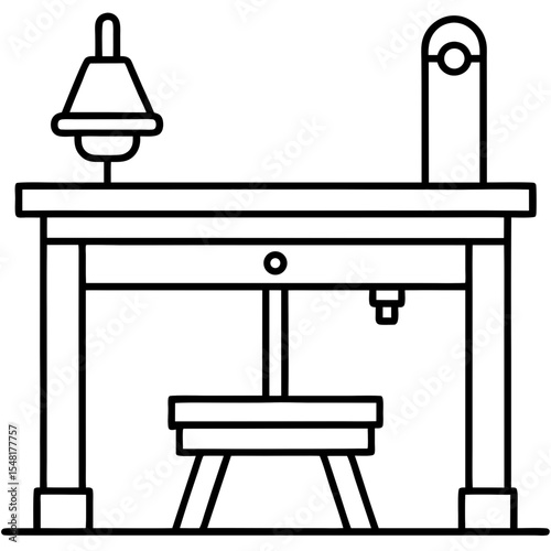 Workshop Table Outline Illustration