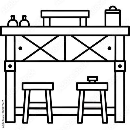 Workshop Table Outline Illustration