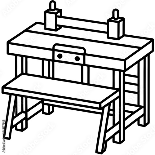 Workshop Table Outline Illustration