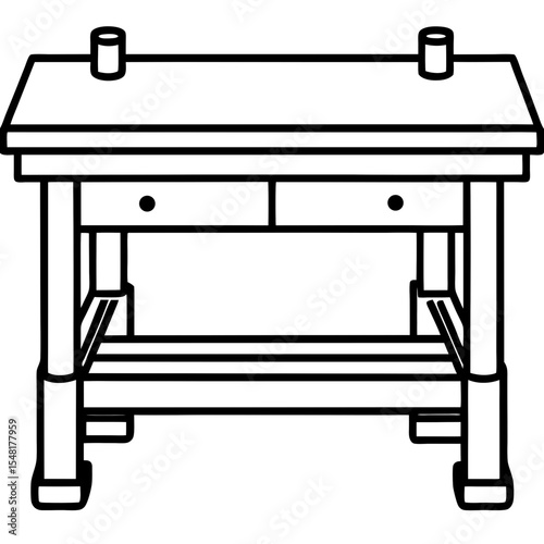 Workshop Table Outline Illustration