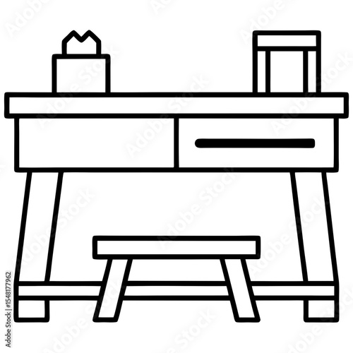 Workshop Table Outline Illustration