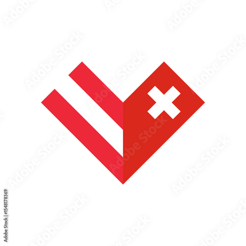 friendship concept. heart shape icon of austria and switzerland flags. vector illustration isolated on white background
