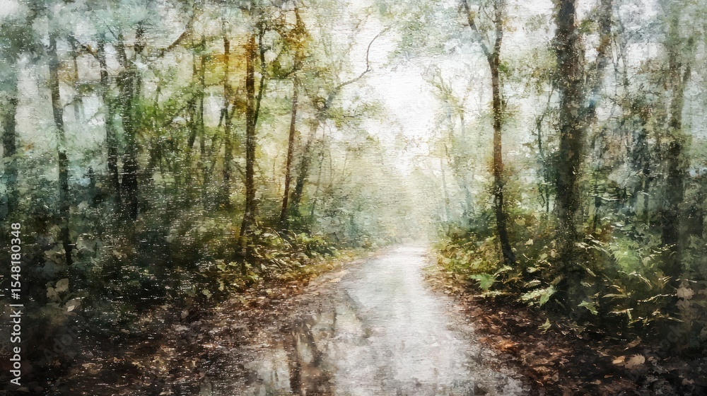 Obraz premium Forest path mist