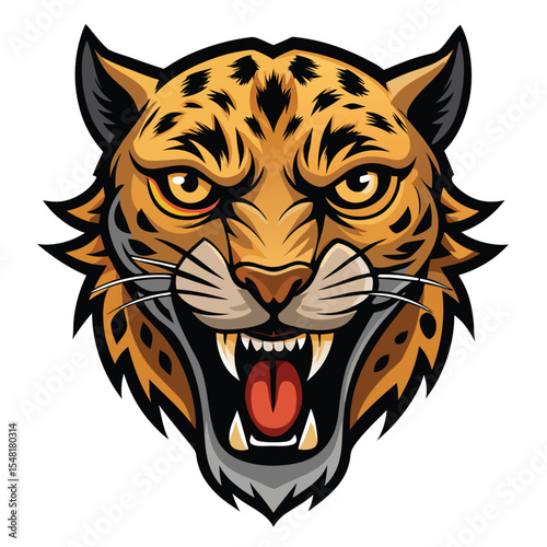 Angry Wild Cat Head Mascot