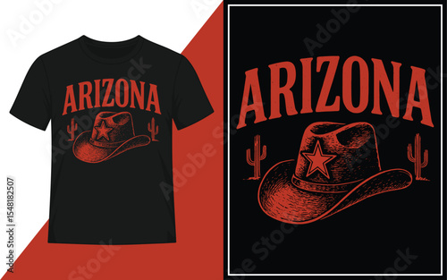 Arizona cowboy hat t shirt design Vector illustration.
