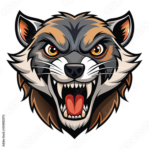 Angry cartoon animal head