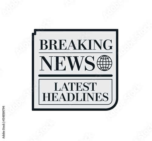 Newspaper icon vector with white background.