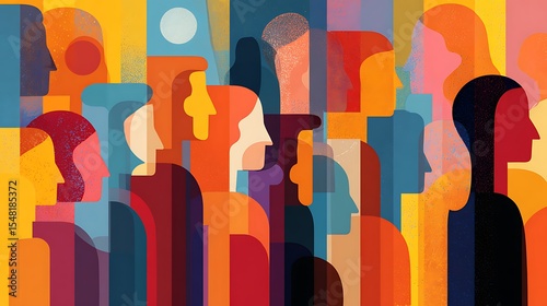 An abstract representation of HR management concepts like talent acquisition merged with workforce diversity, showcasing inclusive hiring practices. .