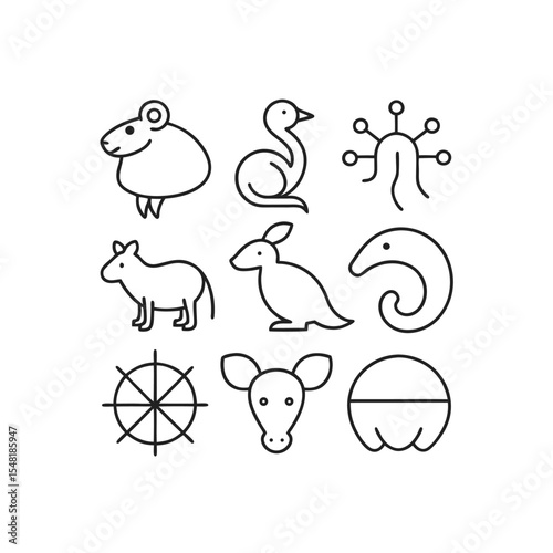  vector illustration of 16 mouse  chinchilla  bat.eps