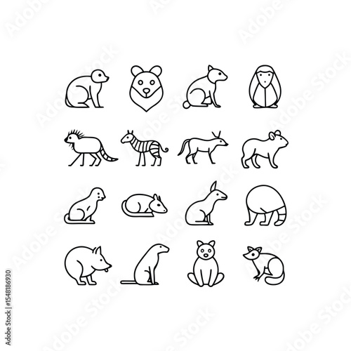    vector illustration of 16 tarantula  mongoose  .eps
