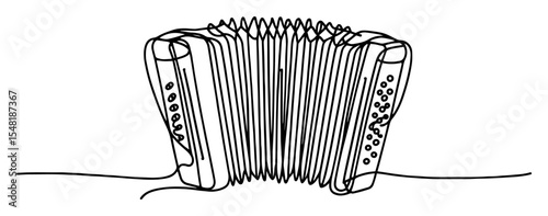 accordion musical instrument – monoline sketch vector