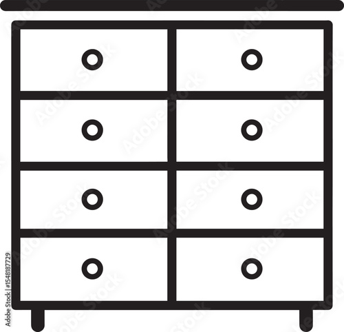 Cupboard Silhouette Vector Illustration – Minimal Black Home Storage Icon