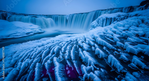 Wallpaper Mural Majestic Frozen Waterfall With Winter Landscapes And Captivating Blue Tones Torontodigital.ca