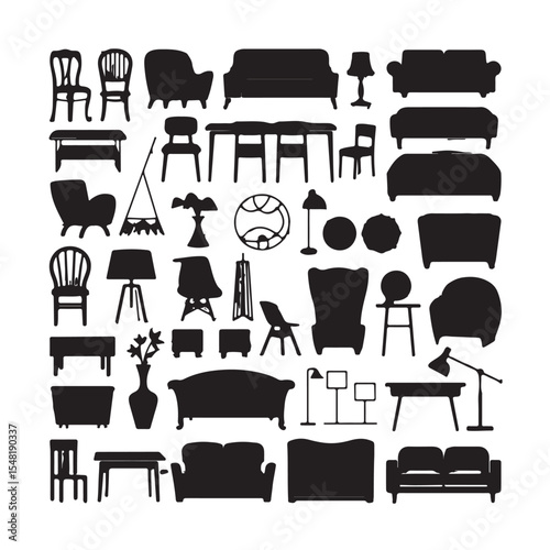 furniture icons set